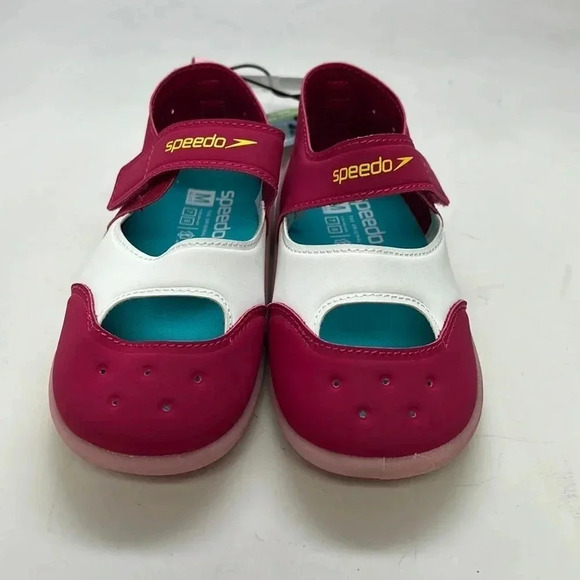 Girls Speedo Hybrid Pro Shoe Size Medium -7/8. Pink/White NWT - Picture 1 of 7